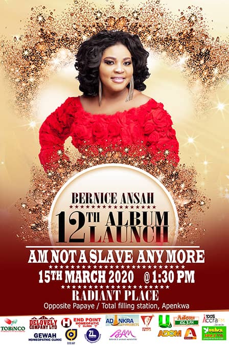 Gospel Diva Bernice Ansah To Launch 12th Album On 15th March 2020.