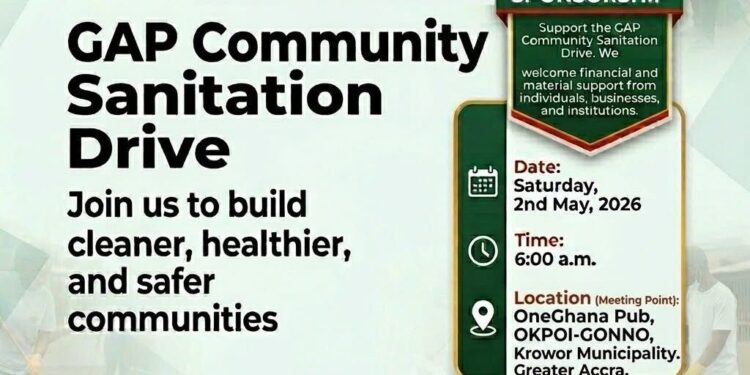 GRASSROOTS ALLIANCE FOR PROGRESS (GAP) ANNOUNCE DATE FOR THEIR SANITATION DRIVE (2nd May)
