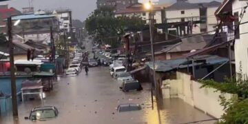 Accra Flooded After Hours of Downpour; Commuters Stranded Across Key Routes